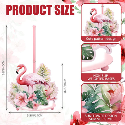 Shimeyao Pink Flamingo Metal Paper Towel Holder Farmhouse Tropical Flamingo Flower Kitchen Decor Accessories Large