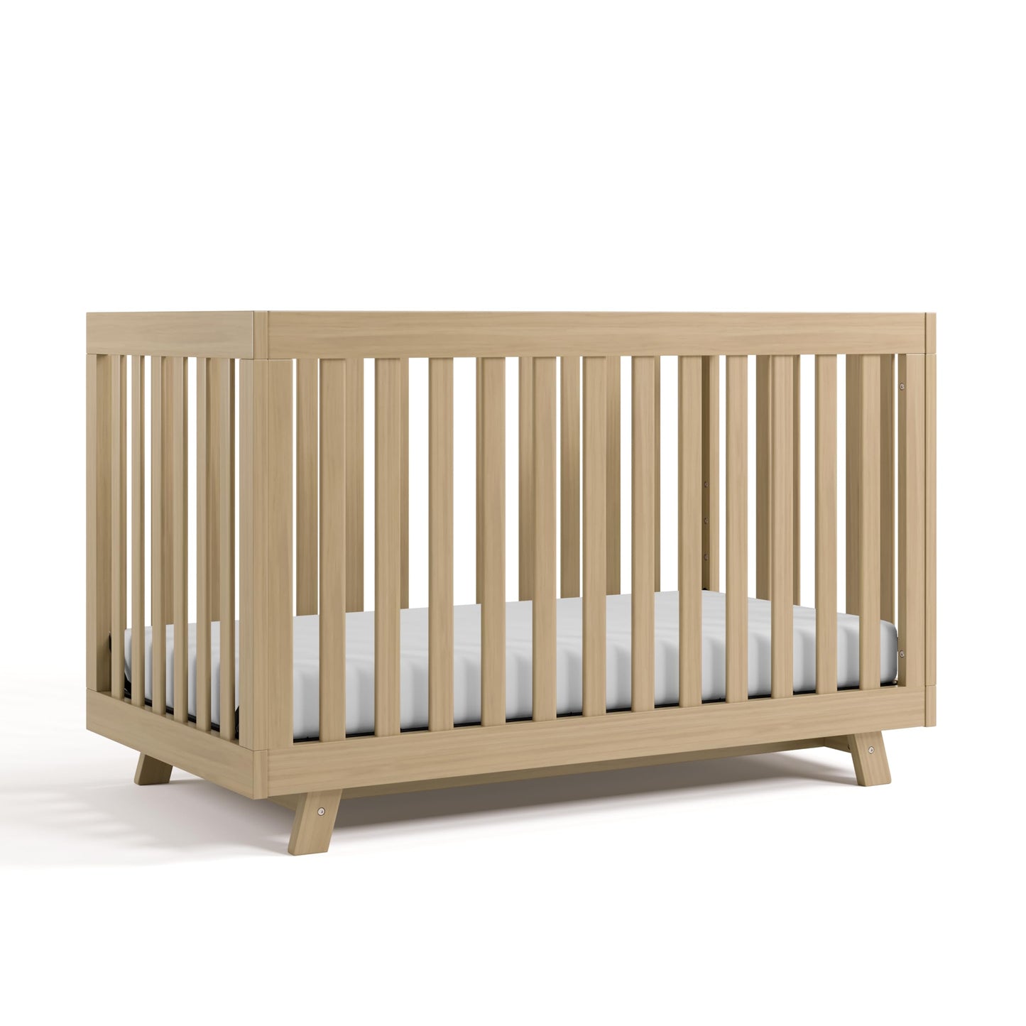 Storkcraft Beckett 3-in-1 Convertible Crib – GREENGUARD Gold Certified, Fits Standard Crib Mattress, Converts to Toddler Bed and Daybed, 4 Mattress Heights, Grow-with-Me Design (Driftwood)