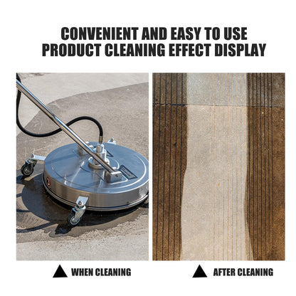 Pressure Washer Surface Cleaner with Wheels Stainless Steel Housing Quick Connector Power Washer Surface Cleaner Attachment Stainless Steel