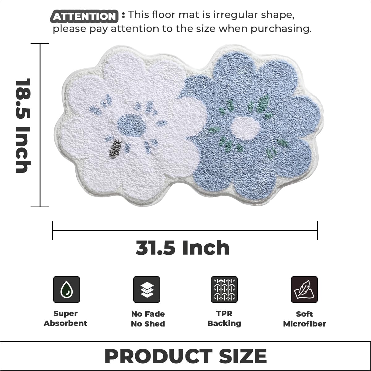 Bathroom Carpet Ultra Absorbent Bath Mat: Thick Microfiber Non-Slip Rug, Machine Washable for Bathroom and Bedroom