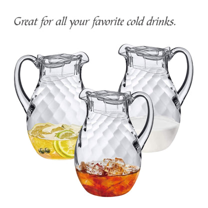 Amazing Abby - Bubbly Whirly - Plastic Pitcher (64 oz, 2 Quart), Clear Water Pitcher with Lid, Fridge Jug, BPA-Free, Shatter-Proof, Great for Iced Tea, Sangria, Lemonade, Juice, Milk, and More