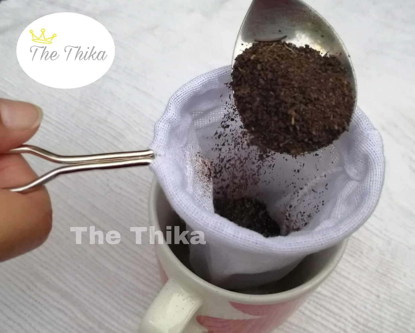 3” Small Reusable Coffee/Tea Filter, Traditional Thai Style Cloth Strainer, Pour Over Coffee Dripper