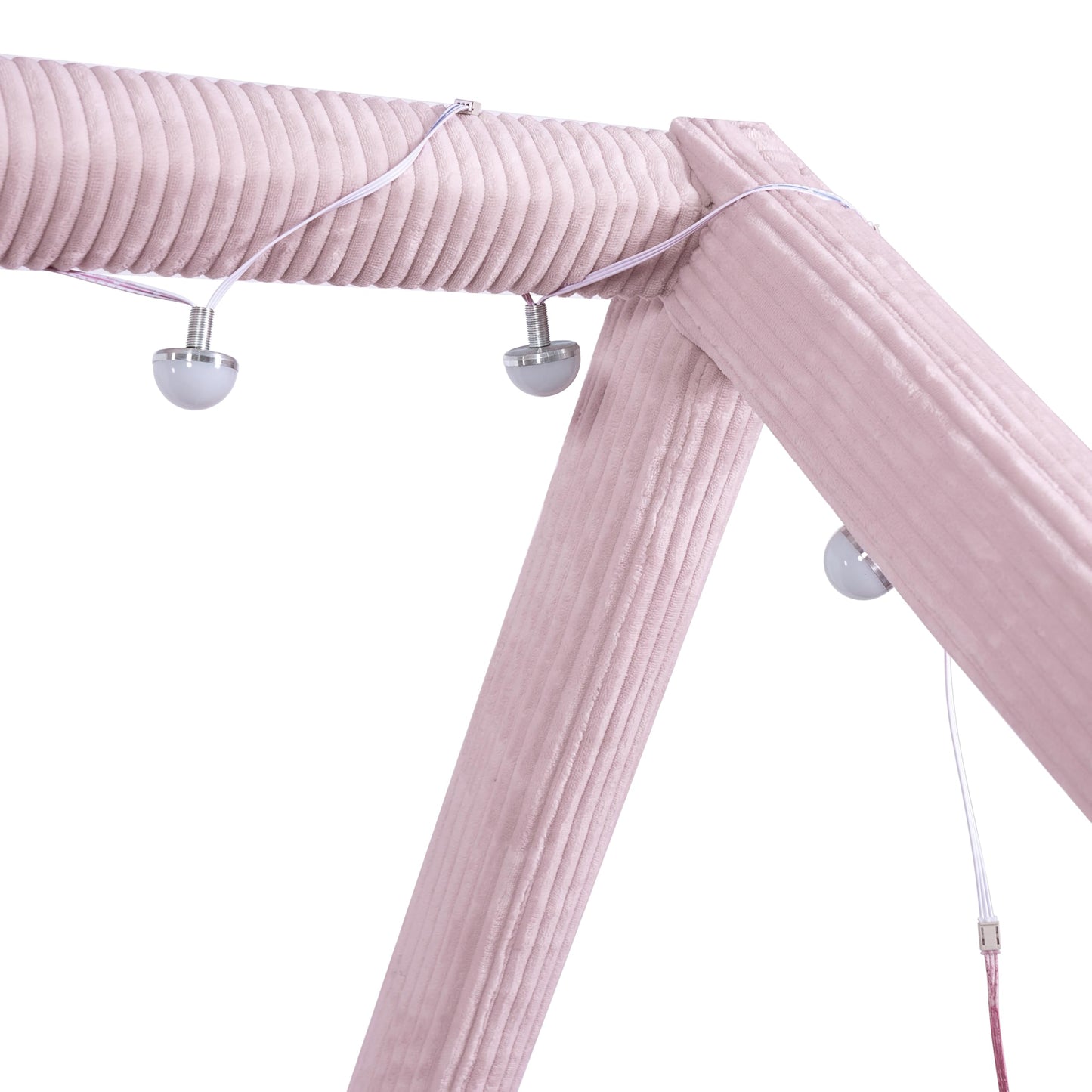 Merax Modern Upholstered House Bed, Floor Upholstered Sofa Daybed with Wood Slat Support,Platform Bed Frame with Headboard/Full, Pink