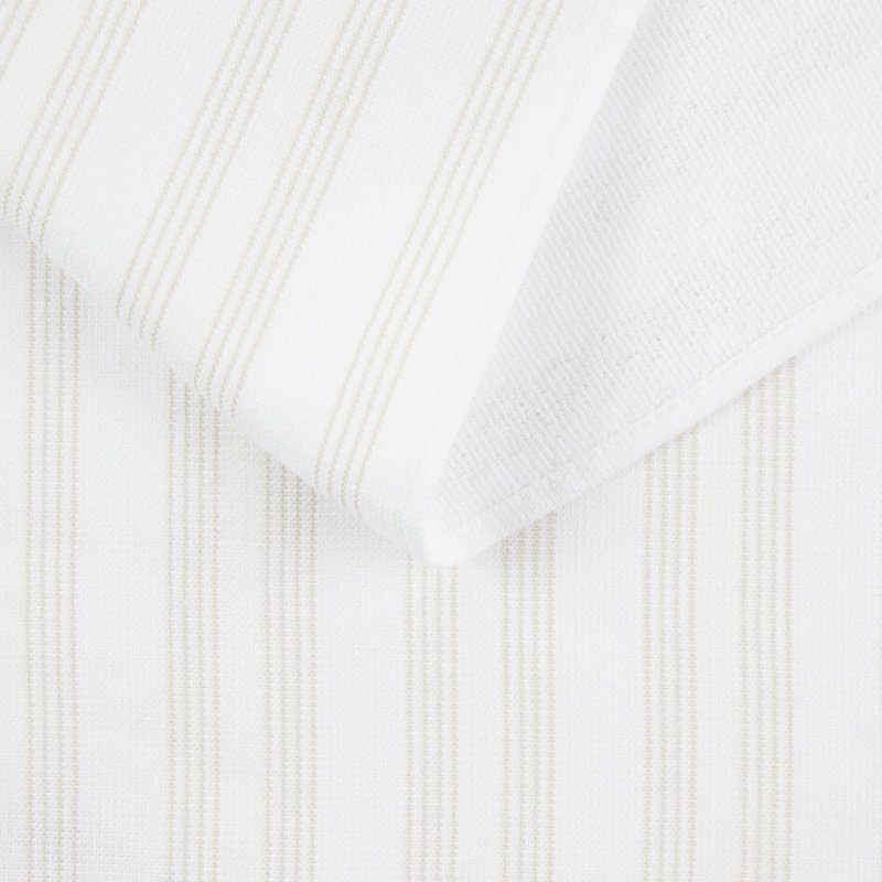 KitchenAid Chambray Stripe Kitchen Towels 8-Pack, Absorbent 100% Woven Cotton, Milkshake/White, 17”x28”