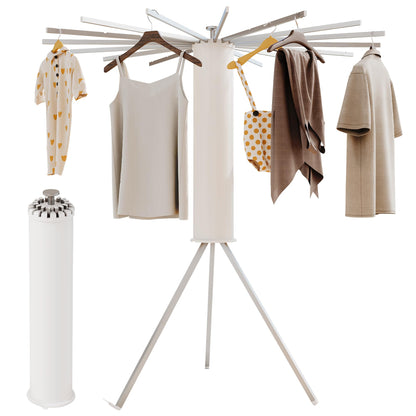 BOQORAD Tripod Clothes Drying Rack,Drying Rack Clothing Foldable,(16 Aluminium Poles),Standing Dry Racks,Laundry Drying Rack,Clothes Hanger Rack,Laundry Rack Folding,Collapsible,Retractable