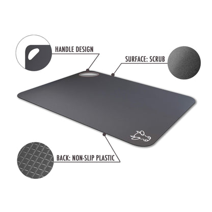 Fotouzy Plastic Cutting Boards with Food Icons, Set of 4, Flexible Cutting Mats with Hole, BPA-Free, Non-Slip and Dishwasher Safe, Modern Neutral Colors