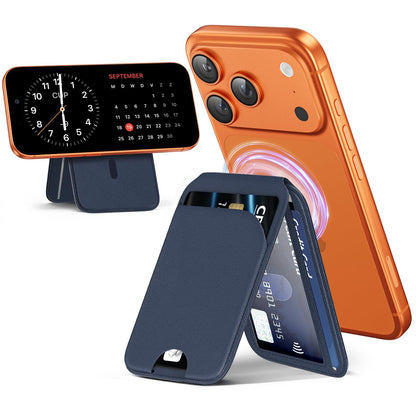 Mag-Safe Wallet Magnetic Wallet for Phone Lightweight Magnetic Phone Pouch Stand Adjustable Leather Mag-Safe Card Holder for iPhone 17/16/15/14/13/12 Series, Not for iPhone 13/12 Mini (Black)