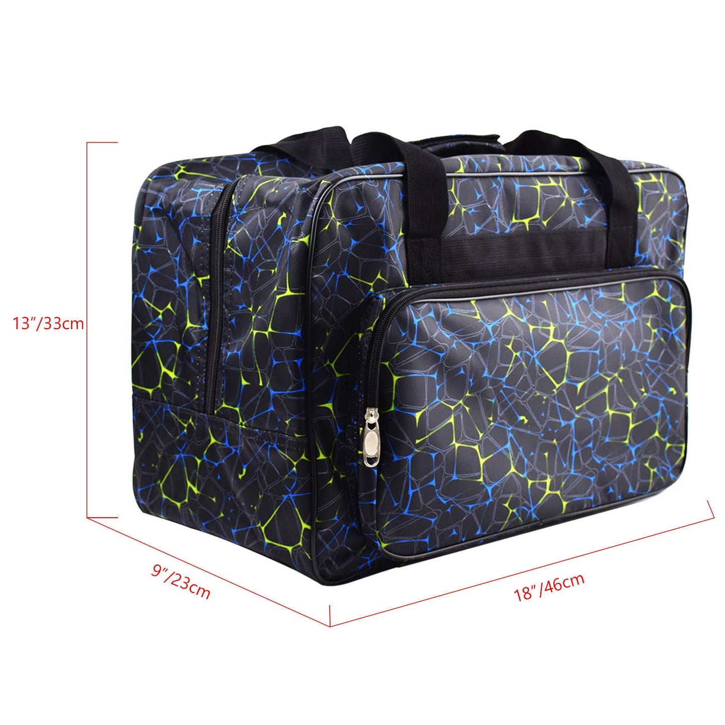 TLBTEK Black Sewing Machine Carrying Case,Universal Canvas Carry Tote Bag,Portable Padded Storage Dust Cover with Pockets for Sewing Machine
