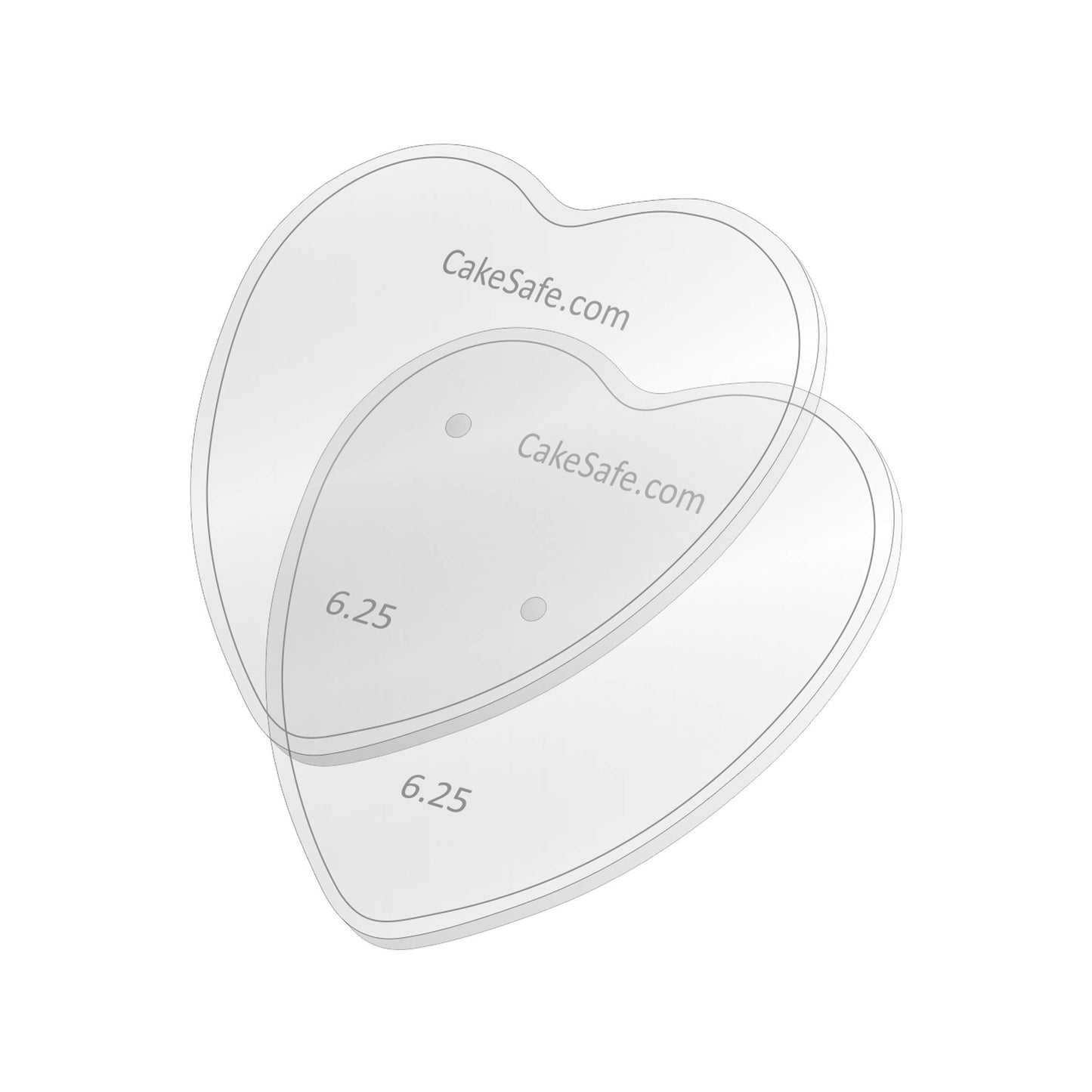 CAKESAFE – 2-6.25” Heart Shaped Clear ¼” Acrylic Disks – Perfect Icing Tool to Smooth the Buttercream on Your Cakes