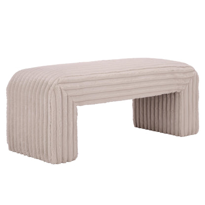 SAFAVIEH Home Collection - Arihana Curved Waterfall Bench, Beige Upholstered Seating (BCH6405A)