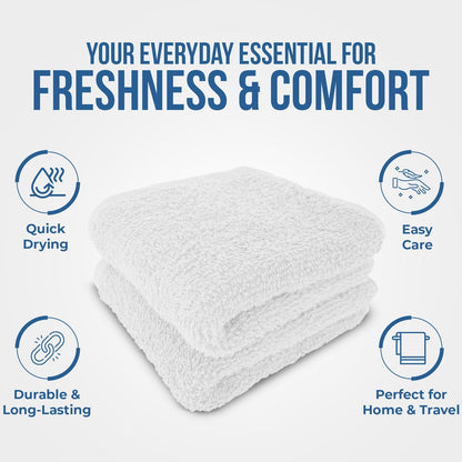 24 Pack [12x12] 100% DAN RIVER Wash Cloths for Showering - Cotton Washcloths Premium Quality Flannel Face Cloths