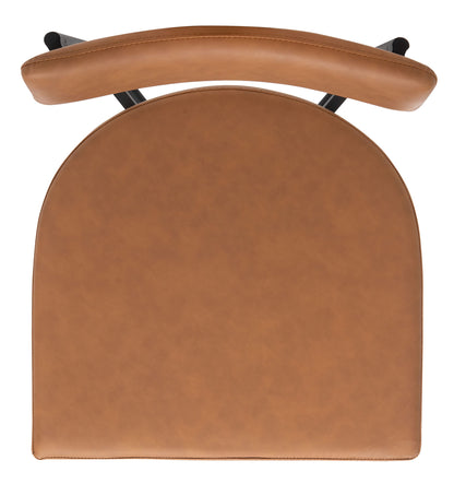 SAFAVIEH Home Collection Archer Faux Leather Dining Chair (Set of 2)-Fully Assembled DCH3004D-SET2, Cognac/Black