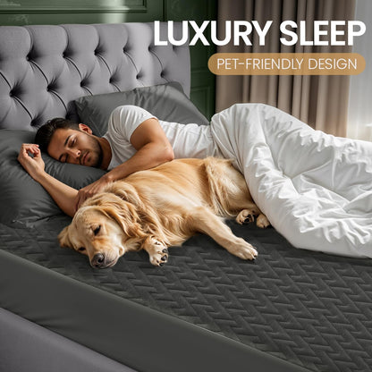 Utopia Bedding Waterproof Mattress Protector - Queen Size Gray | Premium 3D Air Soft Fabric, Fits 17" Deep