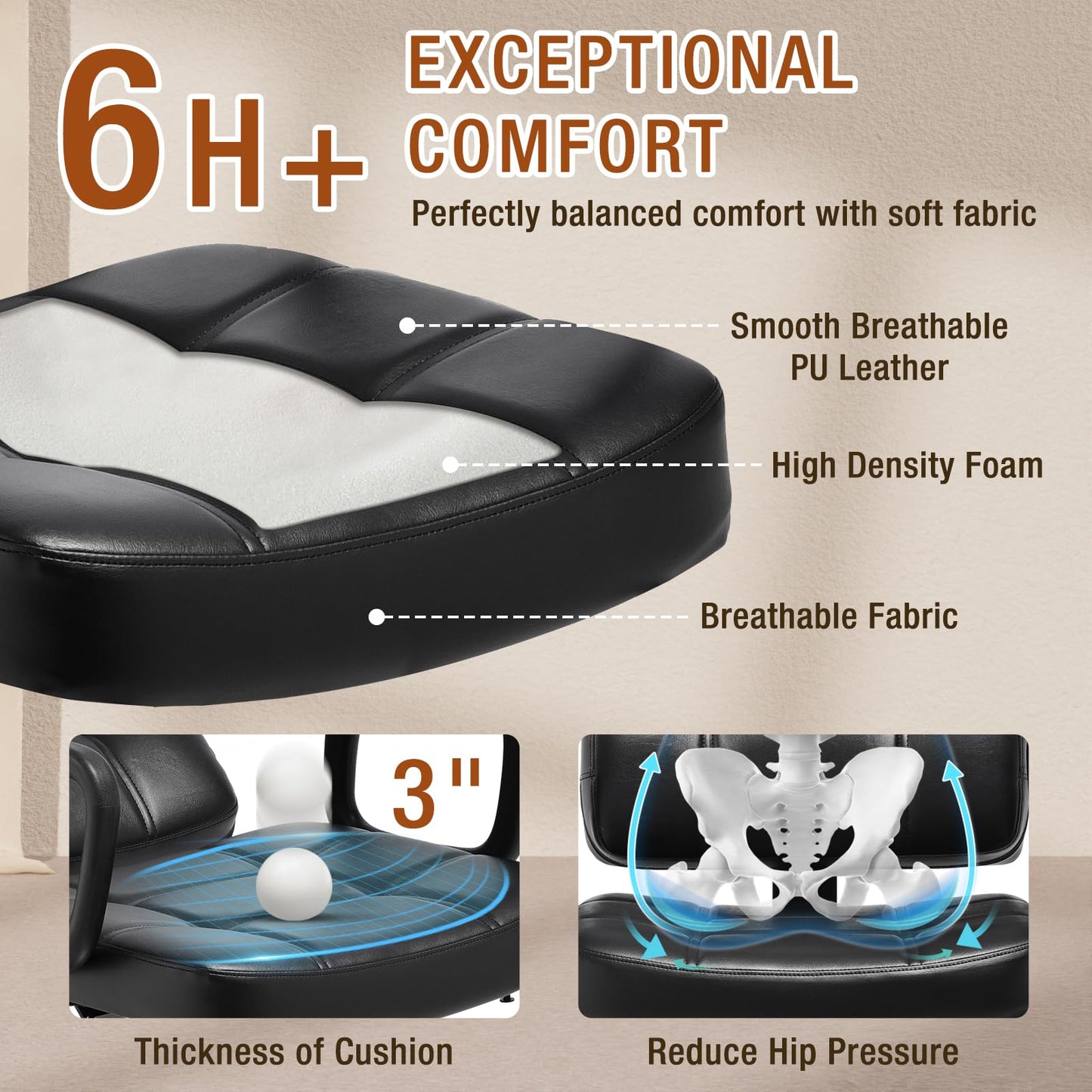 Barber Reclining Chair with Headrest - Heavy Duty Hydraulic Pump Height Adjustable,360°Swivel ,Max Load Weight 440 Lbs,Beauty Salon Spa,Barbershop,Hairdresser Cutting,Styling Stylist,Braiding,Black