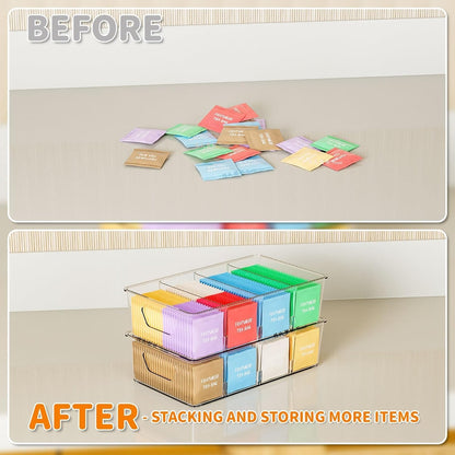 Yieach 8 Pack Stackable Snack Organizer for Pantry Shelf,Clear Pantry Organizers and Storage Bins