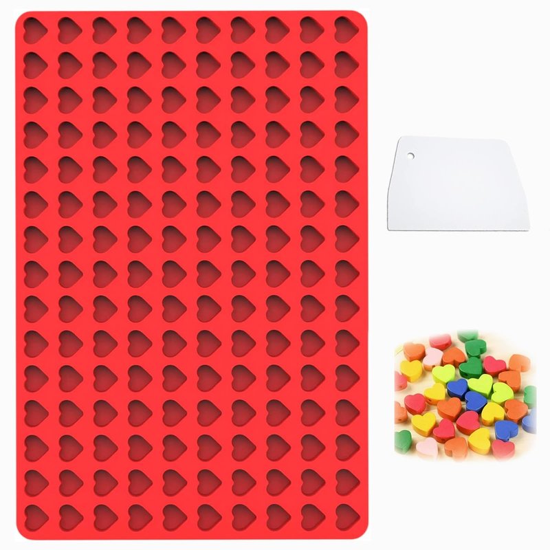 Heart Silicone Molds 3D Mini Chocolate Molds for Homemade 112 Cavity Multi-Purpose Mold for Ice Cube, Pudding, Cookie, Candy