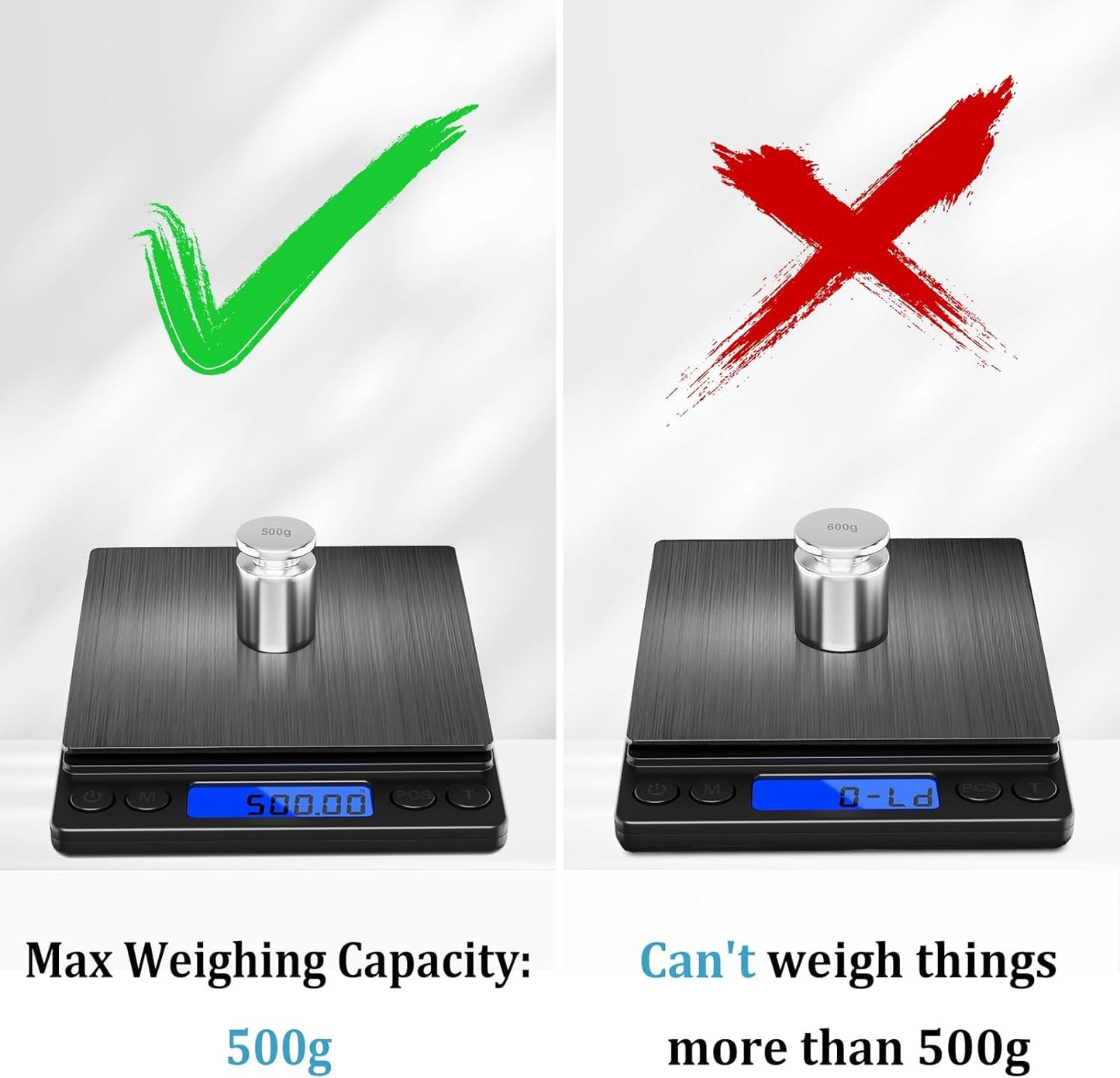 NEXT-SHINE Gram Scale, Weighs Up to 500g (0.01g), Mini Pocket Size Digital Coffee Espresso Scales with 2 Plastic Trays