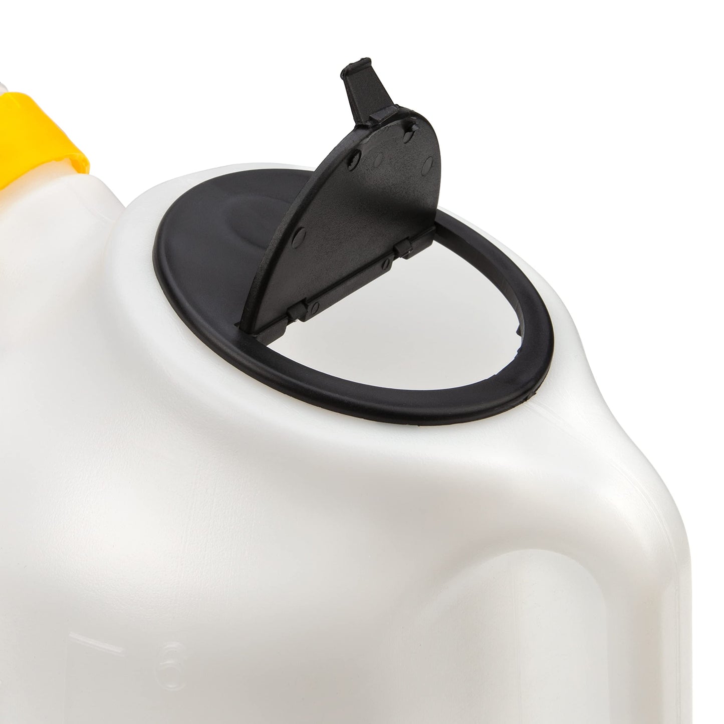 Steelman 6-Quart Oil Measuring and Dispensing Jug, Flexible 9.5-inch Spout, Snap-in Lid