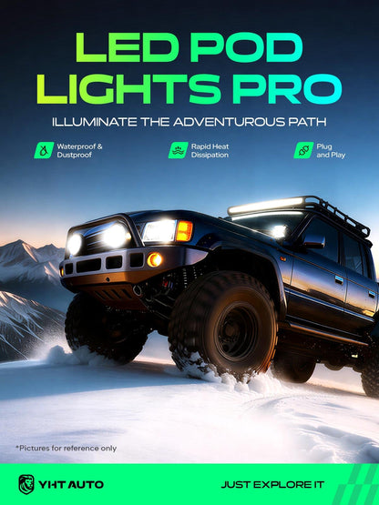 YHTAUTO 9 Inch LED Driving Light & Light Cover 150W 18000LM 5700K Combo Beam Off Road Camper Pod Fog Light for 4x4 Pickup Truck ATV UTV Dirt Bike Motorcycle Boat Trailer IP67 Waterproof Lamp