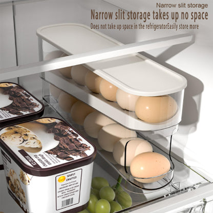 WACOI Auto Rolling Fridge Egg Organizer, Space Saving Eggs Dispenser for Refrigerator Storager, Home Egg Holder, 1 pack