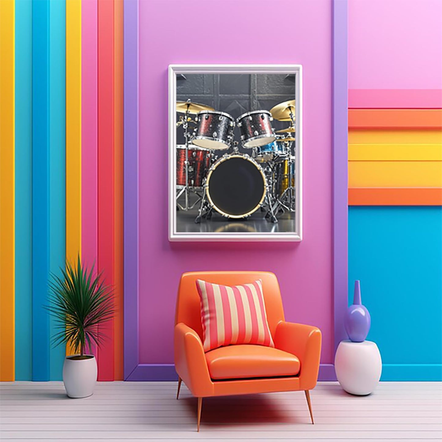 UPABLUNSO Cool Drum Set Diamond Painting DIY Diamonds Art Kits for Adults Full Drill Diamond Dots Paintings Crystal Rhinestone Picture Arts Craft for Home Wall Decor 12x16 inch