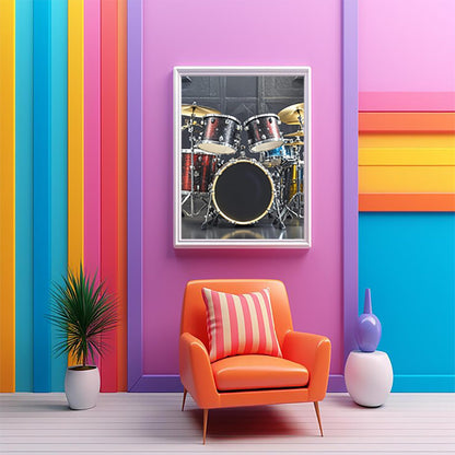 UPABLUNSO Cool Drum Set Diamond Painting DIY Diamonds Art Kits for Adults Full Drill Diamond Dots Paintings Crystal Rhinestone Picture Arts Craft for Home Wall Decor 12x16 inch