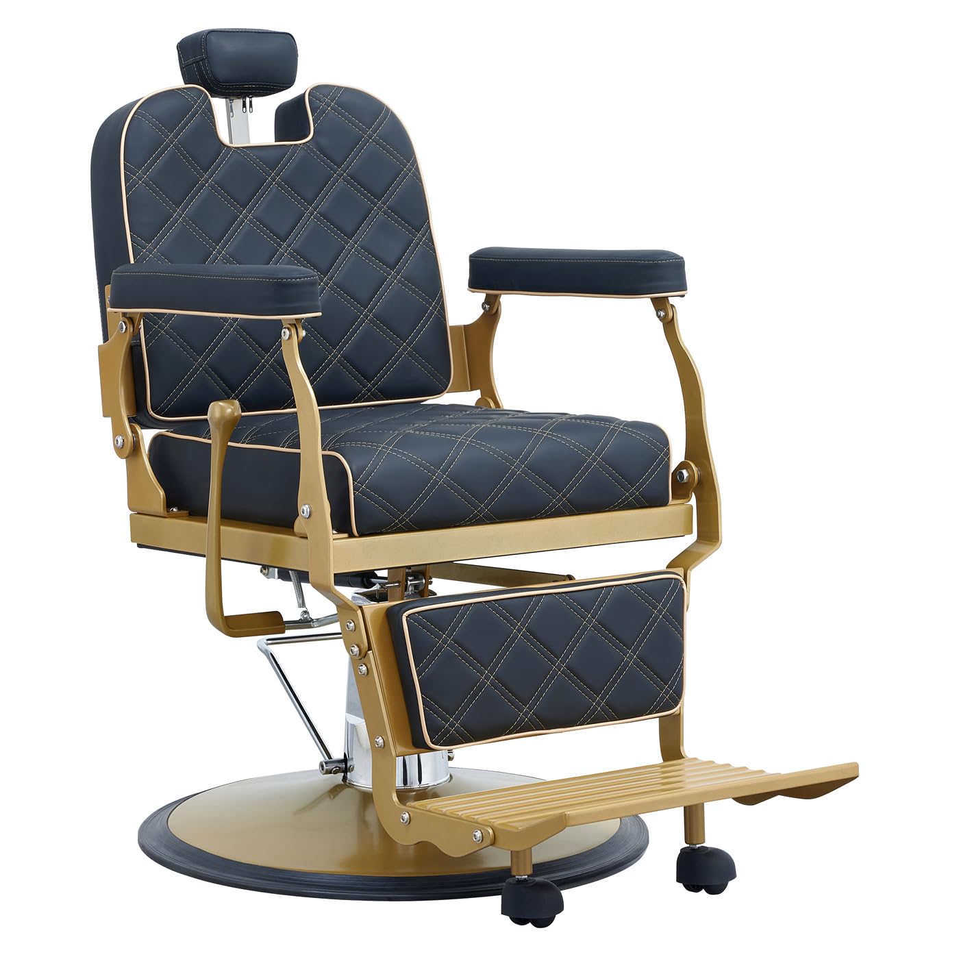 Barber Chair Hair Salon Chair,Heavy Duty 700 LBS, for Hair Stylist Barber Beauty Tattoo Massage(Gold)