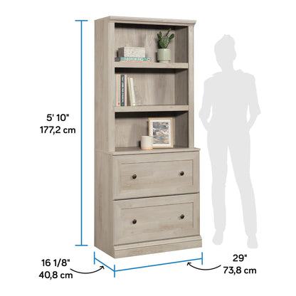 Sauder Miscellaneous Storage Library, Chalked Chestnut Finish