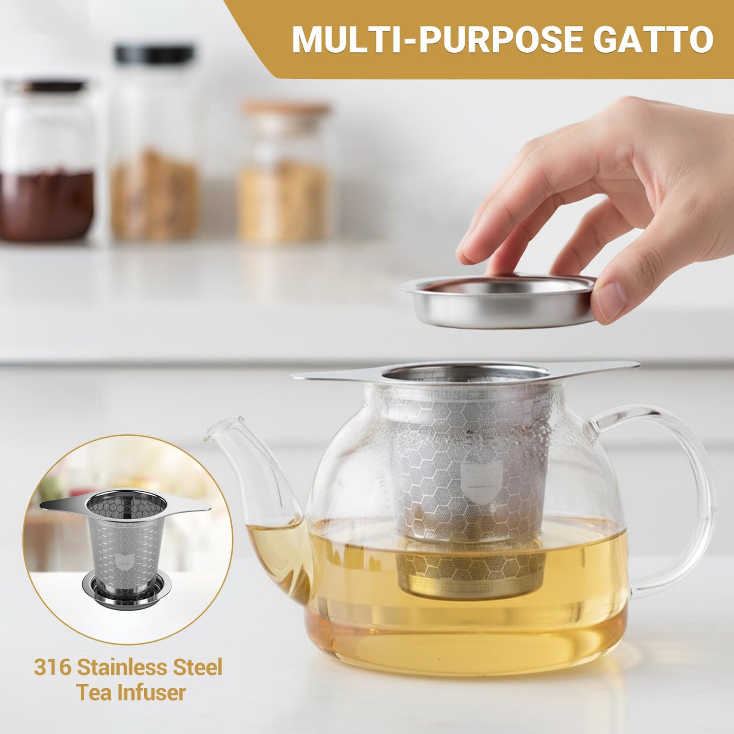 2 Packs 316 Stainless Steel Tea Strainer Extra Fine Mesh Infuser With Wide Rim Handles for Hanging on Teapots or Cups to Steep Loose Leaf Tea and Coffee