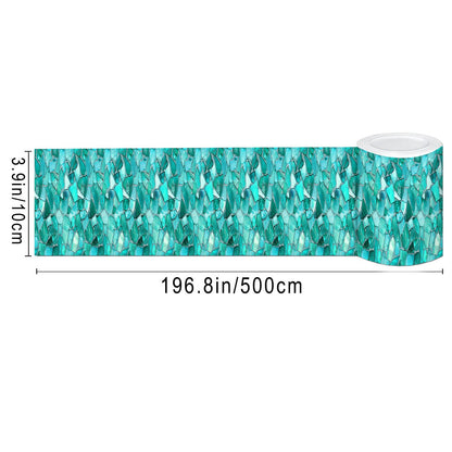 IVN Wallpaper Border Peel and Stick Wall Mosaic Glass Decorative Wall Trim Self Adhesive Border for Walls Mirror Frame Accent Strip for Bedroom Kitchen LivingRoom 4x196 Inch