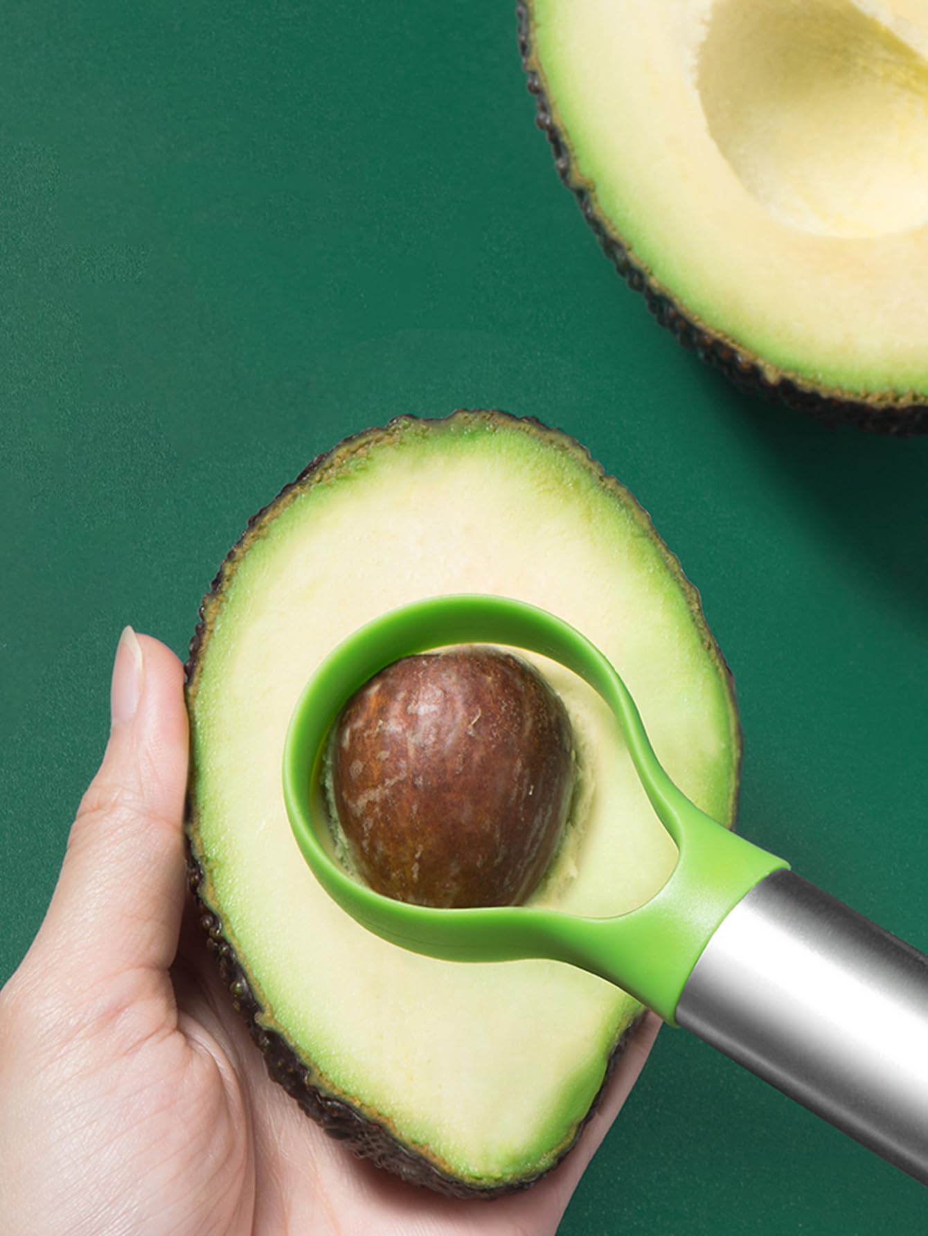 Avocado Slicer Tool – 2-in-1 Avocado Cutter & Saver | Stainless Steel Avocado Knife & Pitter | Multi-Function Fruit Cutter for Dragon Fruit, Kiwi, Papaya | Dishwasher Safe
