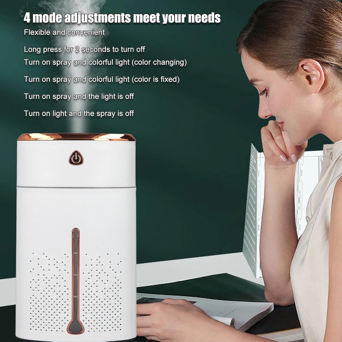 1000Ml Small Humidifier - Desk Humidifier for Bedroom, Travel, Office, Heating Cooling Air Quality