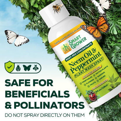 Neem Oil Spray for Plants by [Brand Name] - Peppermint Oil Formula for Indoor & Outdoor Use | 4 oz Concentrate Makes 1/2 Gallon RTU