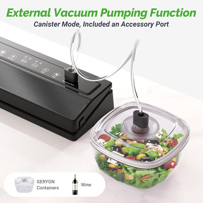 GERYON Vacuum Sealer Machine, Food Vacuum Sealer with Powerful Suction, Easy to Use, Starter Kits Included