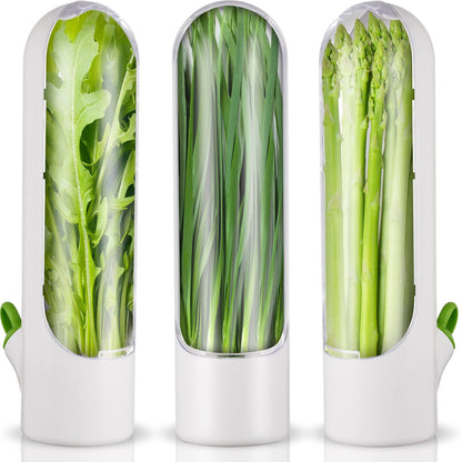 Lallisa Herb Saver Pod Herb Keeper Vegetable Fresh Cilantro Containers for Refrigerator Keeping Bottle Herb Preserver for Mint Fridge Storage, Keeps Greens Fresh for 2-3 Weeks (2)