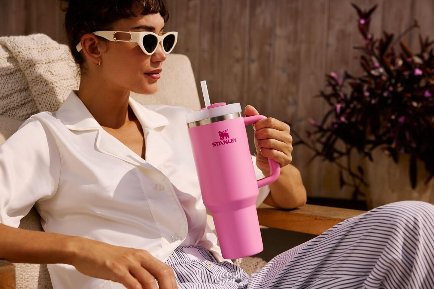 STANLEY Quencher H2.0 Tumbler - 30 oz Insulated Stainless Steel Cup with Handle & Straw | BPA-Free | Peach Rose