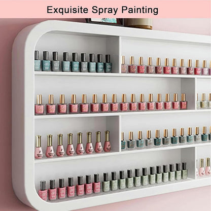 Wall-Mounted Wooden Nail Polish Display Rack, Nail Polish Bottle Storage Display Rack,Perfume Wall Shelf Essential Oil Organizers,for Nail Salon Shop/Retail Shop,1m