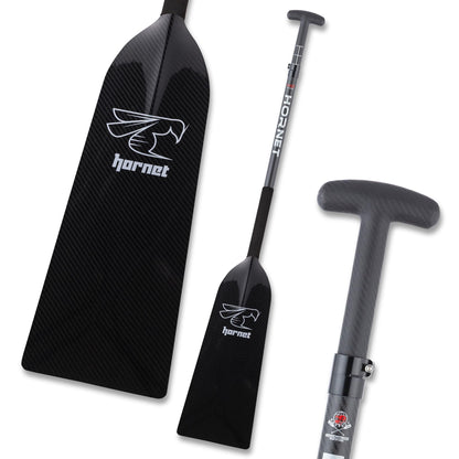 Hornet Watersports Dragon Boat Paddle - Black Glossy - Adjustable Carbon Fiber - IDBF Approved - Dragon Boat Accessories