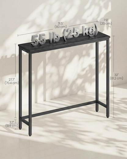 1 7.9 31.5 32 Inches, ULNT035BA01S VASAGLE Console Table, Entryway Table, One Piece Top, Easy Assembly, for Hallway