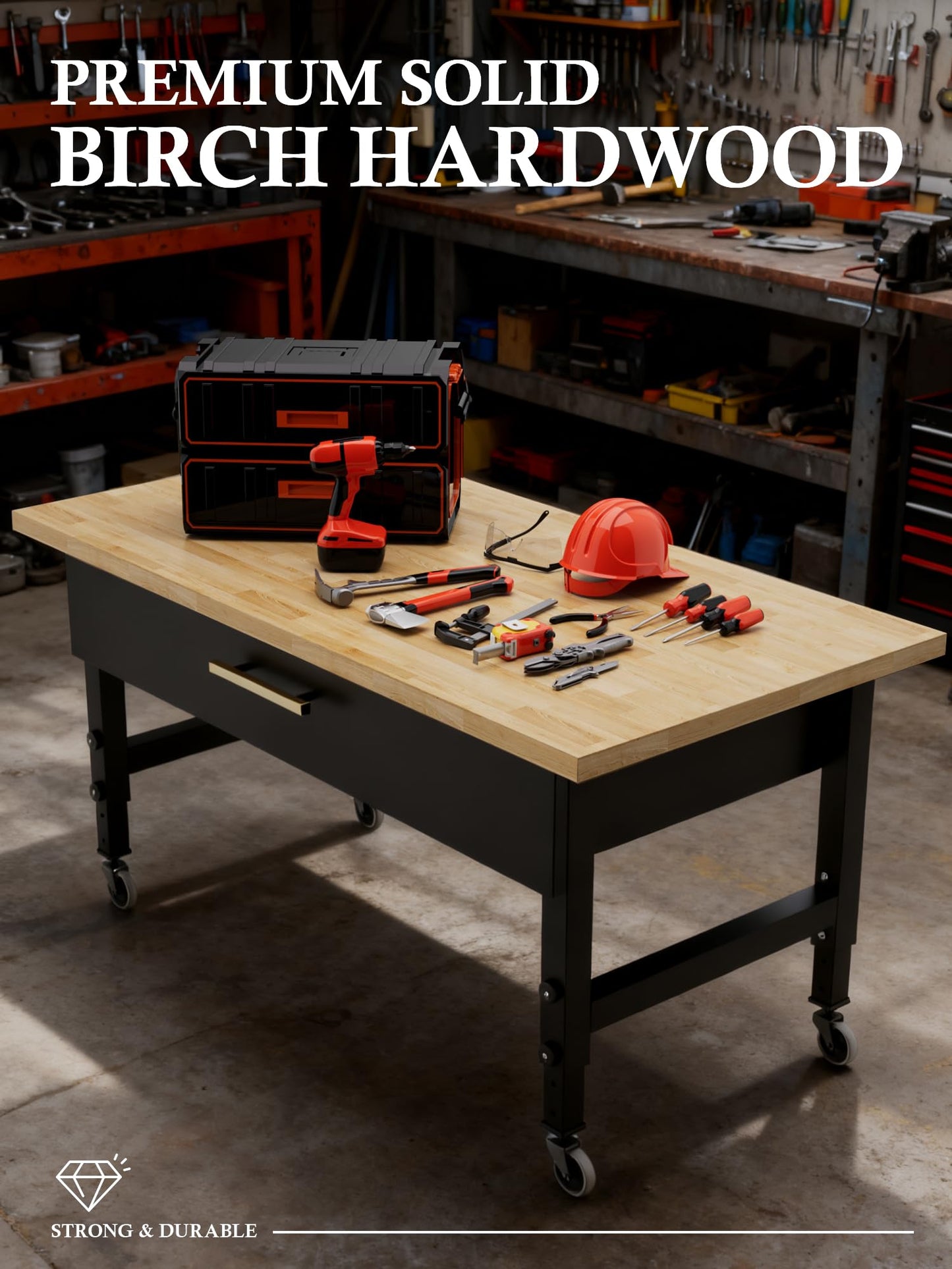 6FT Butcher Block Countertop Birch Solid Wood - 72" x 39"