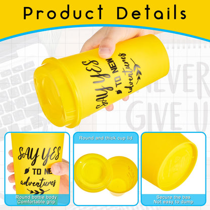 FillTouch 72 Pcs Inspirational Cups Bulk Employee Appreciation Gifts, 16 oz Reusable Plastic Coffee Cups for Coworkers, Staff, Teammates, Office Prizes for Women and Men (Bright Color,Inspirational)