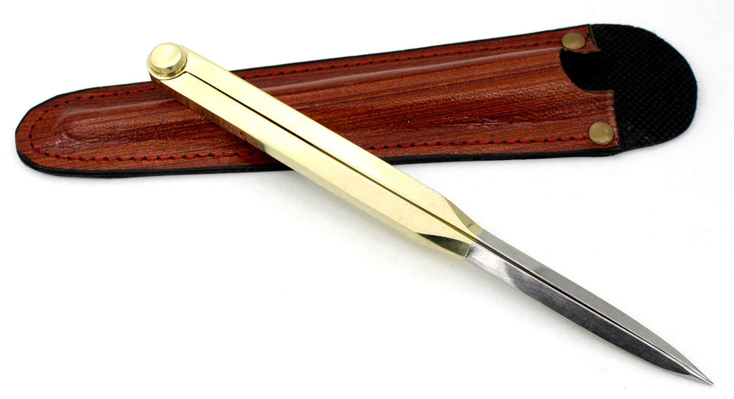 5MOONSUN5's Vintage Navigation Straight Pattern Artist Divider Solid Brass Drawing Tool Professional 7” Long Solid Brass with Heavy Duty Stainless Steel Point Tool for Art Projector with Leather Case