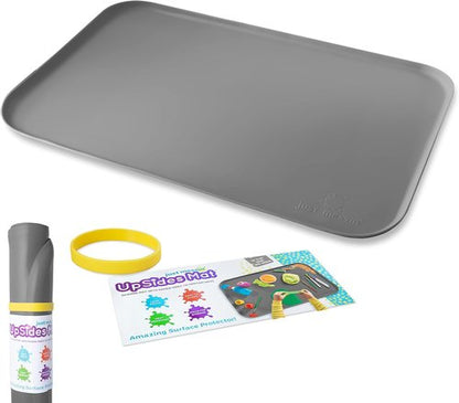 Just Messin’ Silicone Art Mat - Reusable Non-Slip, Heat-Resistant Design with Raised Edges | 16"x26", Gray