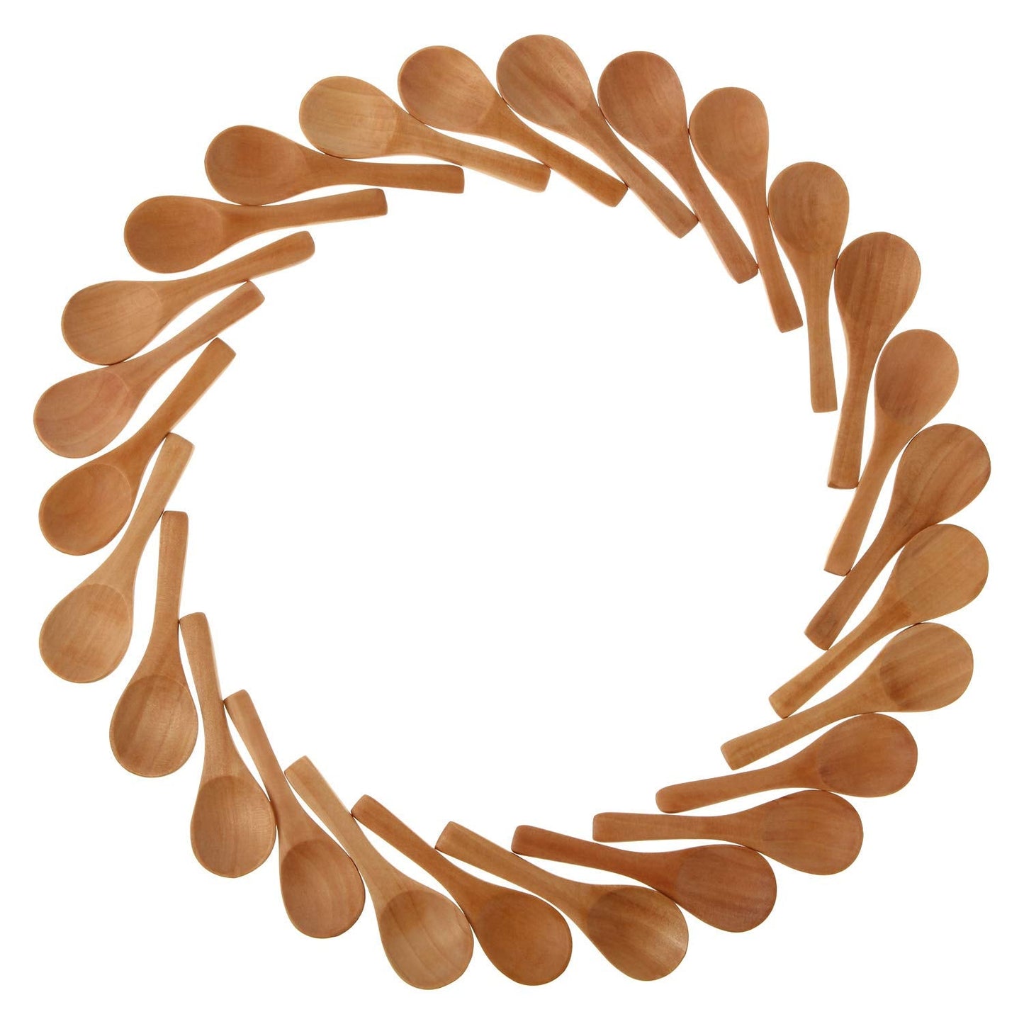 Boao 50 Pcs Small Wooden Spoons, 3.5'' L, Mini Wood Natural Tiny Spoons Wooden Little Teaspoons for Jars Sugar Creamer Honey Spices Salt Kitchen Supplies (Light Brown)