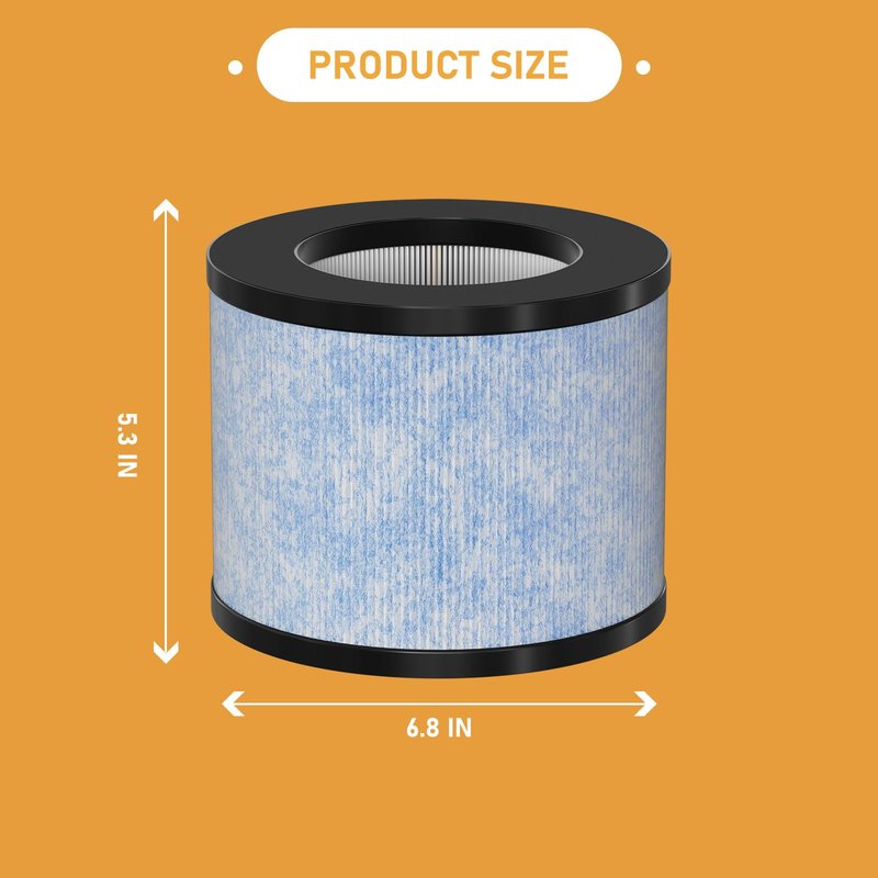 Allisfresh C102 MA-01CW True HEPA Replacement Filter Compatible with Miko Ibuki C102 Air Cleaner Purifier and Okaysou AirMic4S, True HEPA Filter Set, 2 Pack