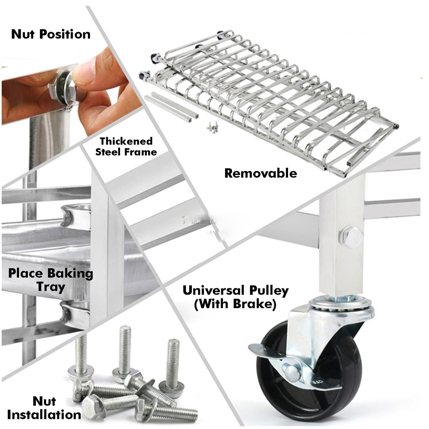 uhyOHF 12-Tier Bakery Rack - Rolling Speed Cart for Cooling & Drying Food Trays, Fits Half/Full Sheet Pans, Heavy-Duty Kitchen,