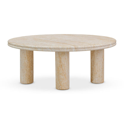 Tov Furniture Amora Faux Travertine 32" Round Accent Table