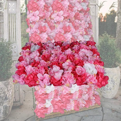 GOUZIBHD Floral Wall Panel for Wedding Celebrations Party Home Decor, 24x16in Faux Flower Wall Background, Artificial Flower Wall Panels, Silk Flower Backdrop