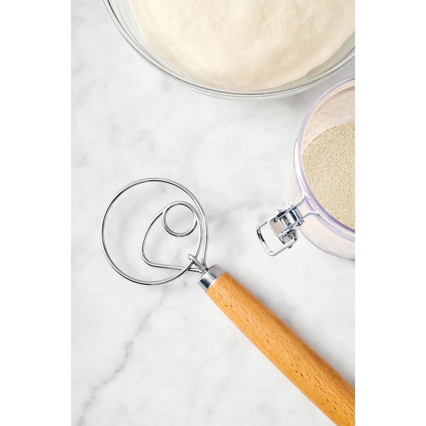 King Arthur Baking Company Baker’s Dough Whisk, Single-Loop, 18/8 Stainless Steel, For Mixing Bread, Sourdough, Pizza, And Cookie Dough