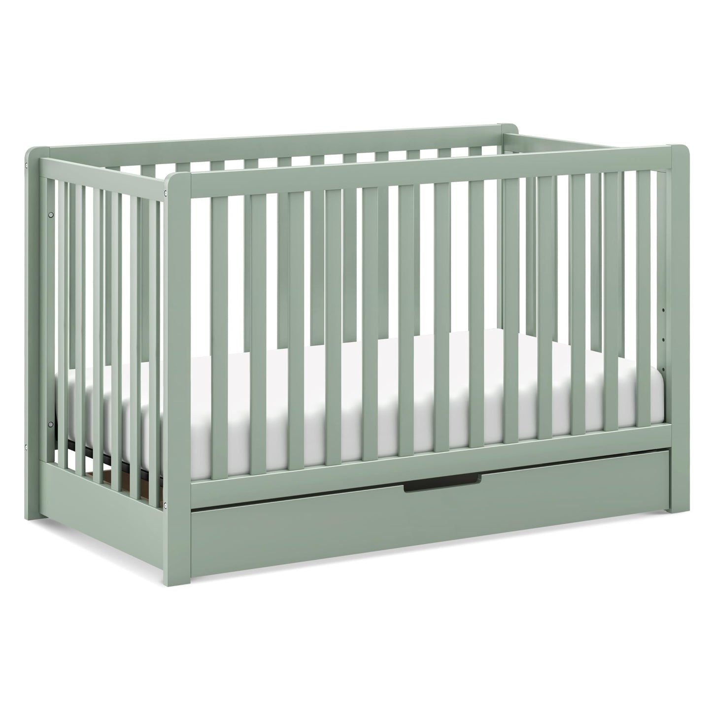 Carter's by Davinci Colby 4-in-1 Convertible Crib with Trundle Drawer in Light Sage, Greenguard Gold Certified, Undercrib Storage